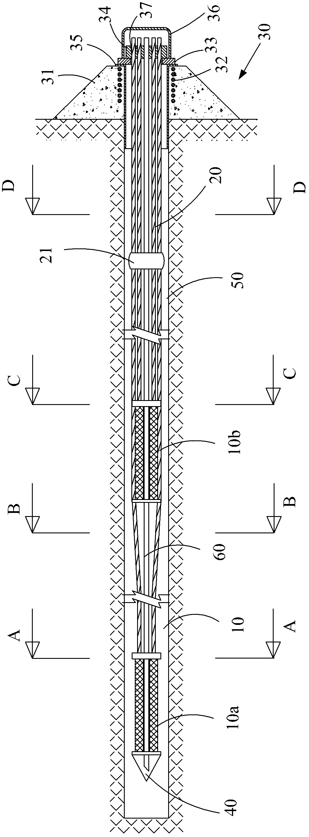 Pressure dispersion type yielding anchor cable