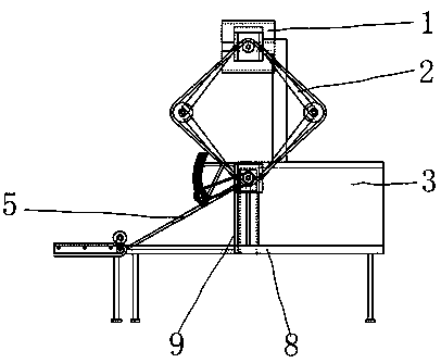 Carton sheet upward-pulling type pushing device used in field of packaging