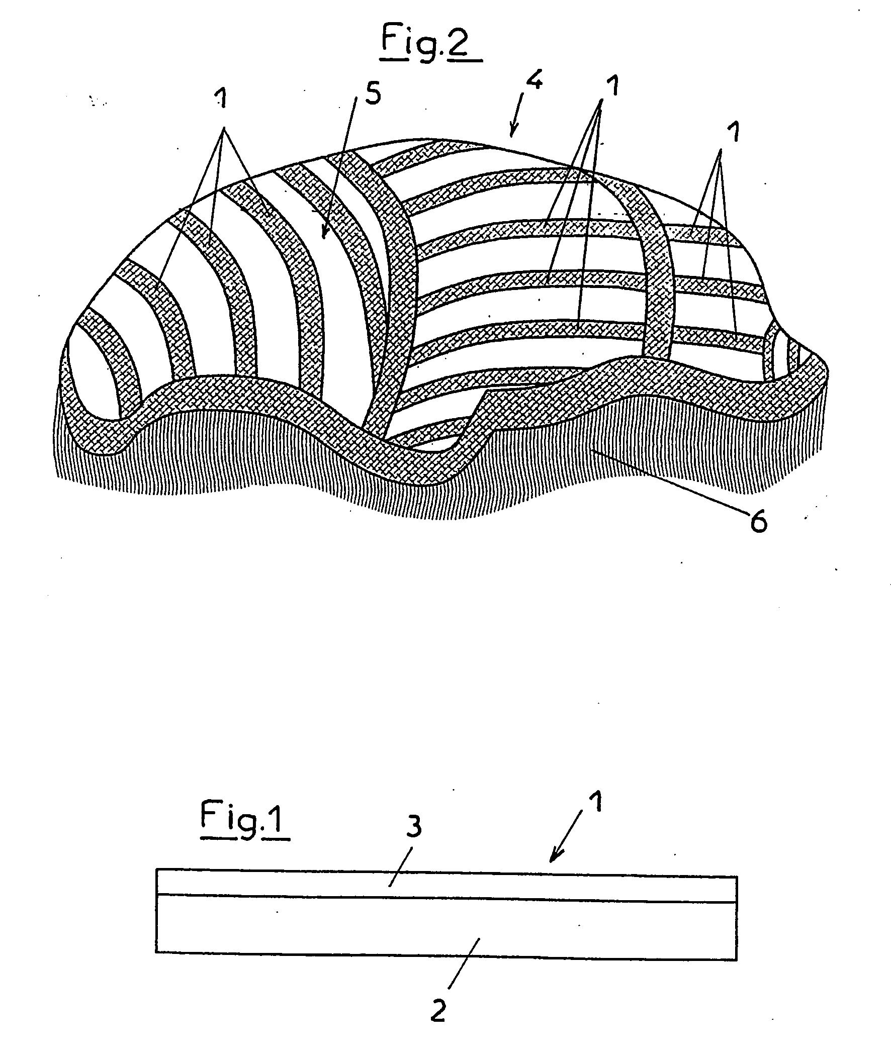 Self-adhesive flexible element and wig equipped with same