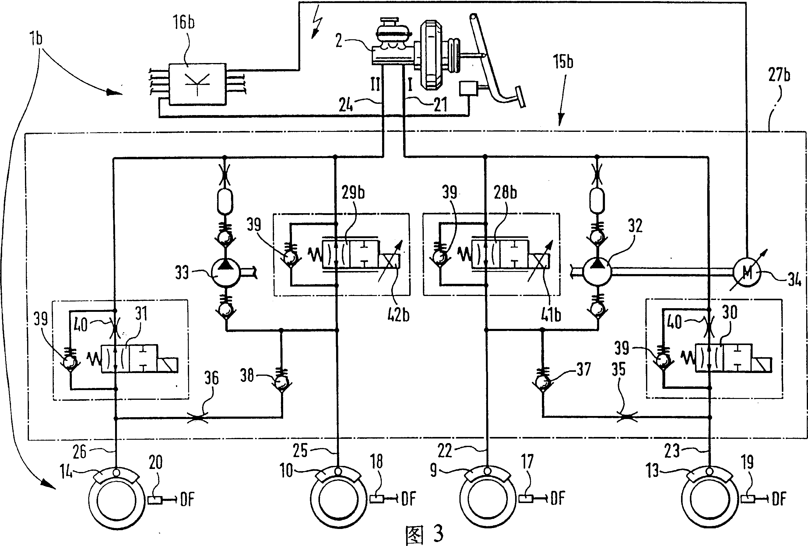 Hydraulic vehicle braking system with anti-locking arrangement