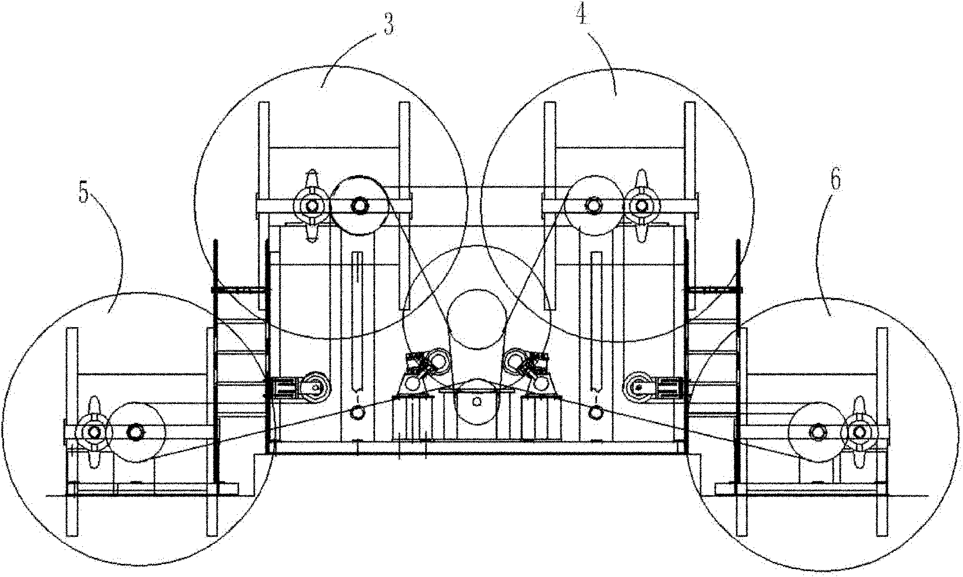 Centralized rotary creel stand