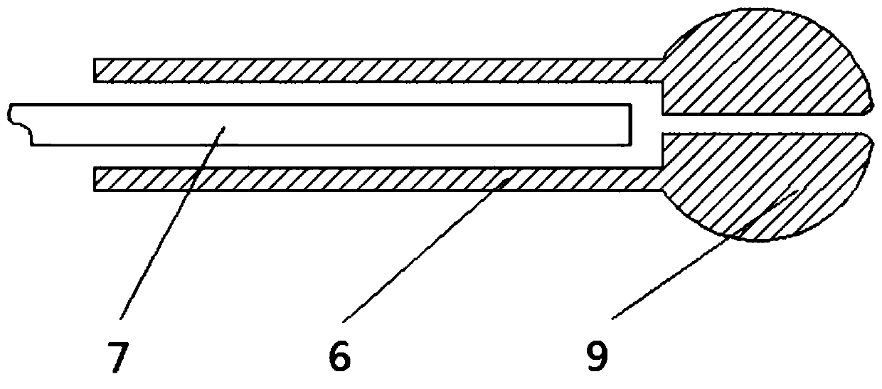 Optical fiber catheter intervening Schlemm's canal and preparation process of button-head