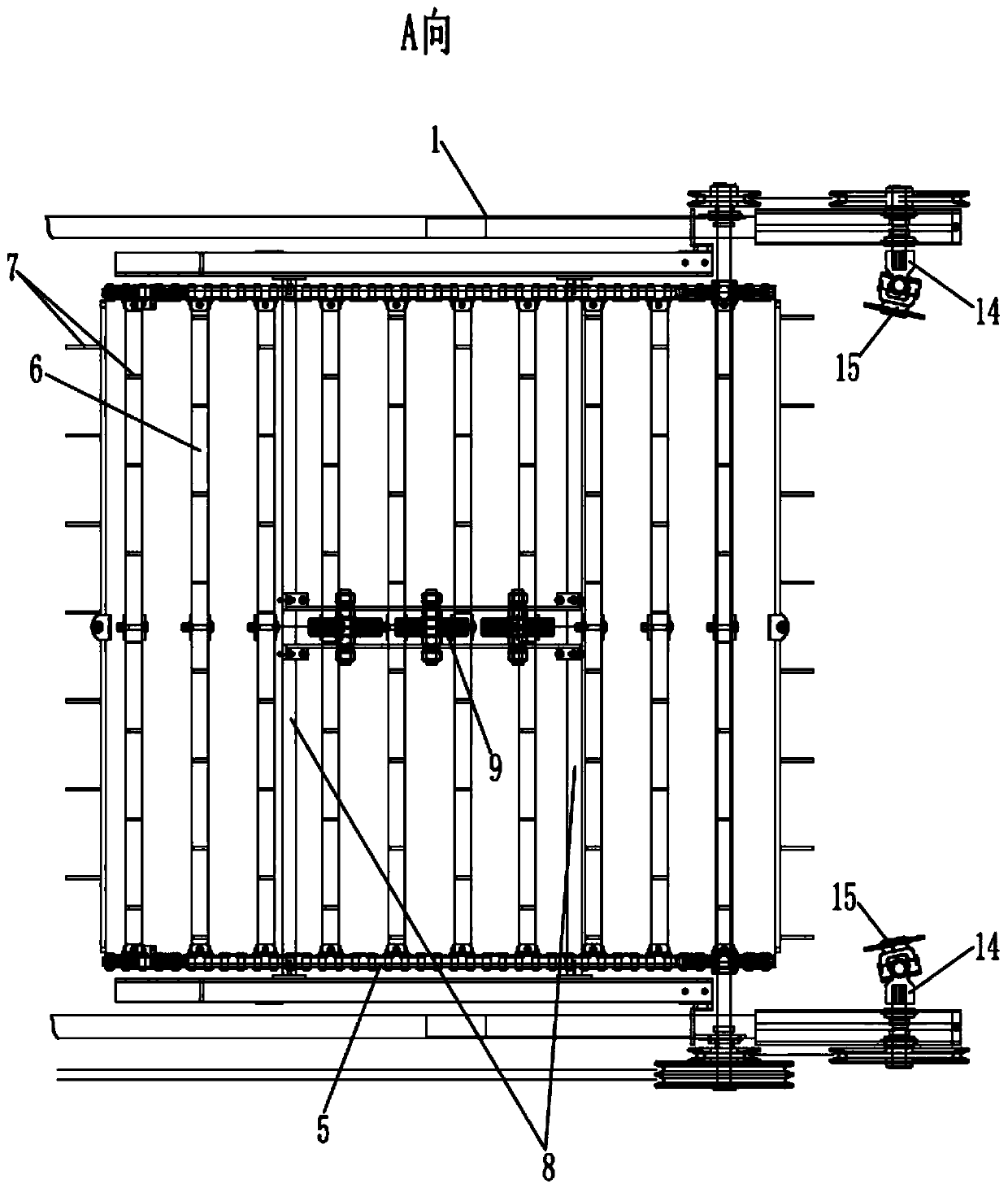 Peanut vine soil removing conveying and back laying device for peanut digging and back-laying machine