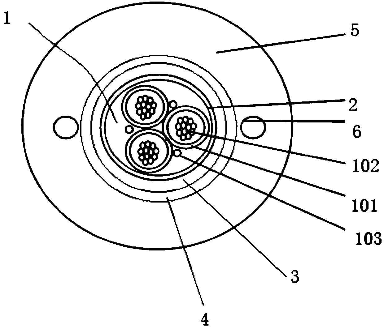 Breaking-force-limiting overhead leading-in optical cable