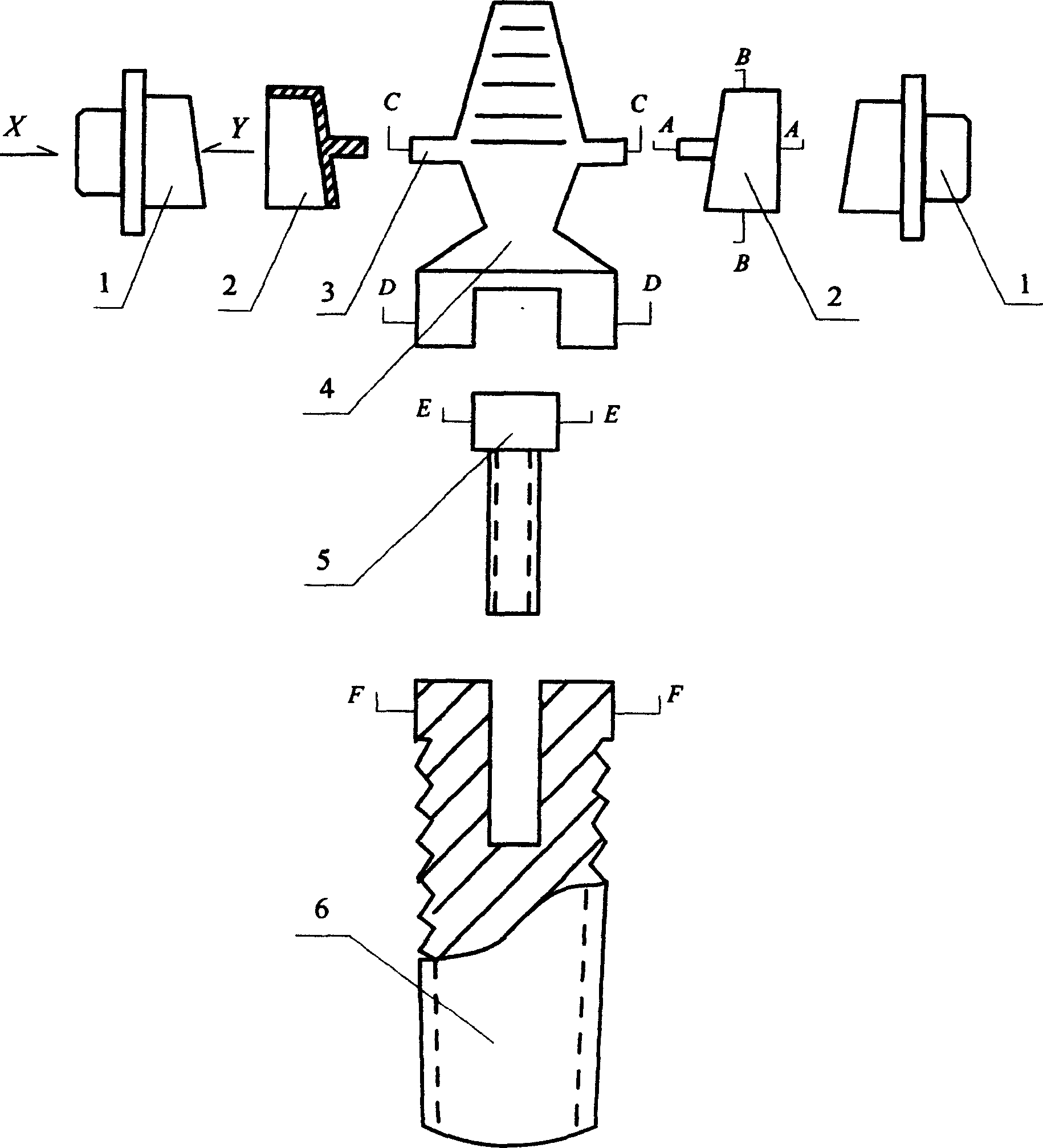 Fixed bridge type planted tooth without corona sheath and its production method