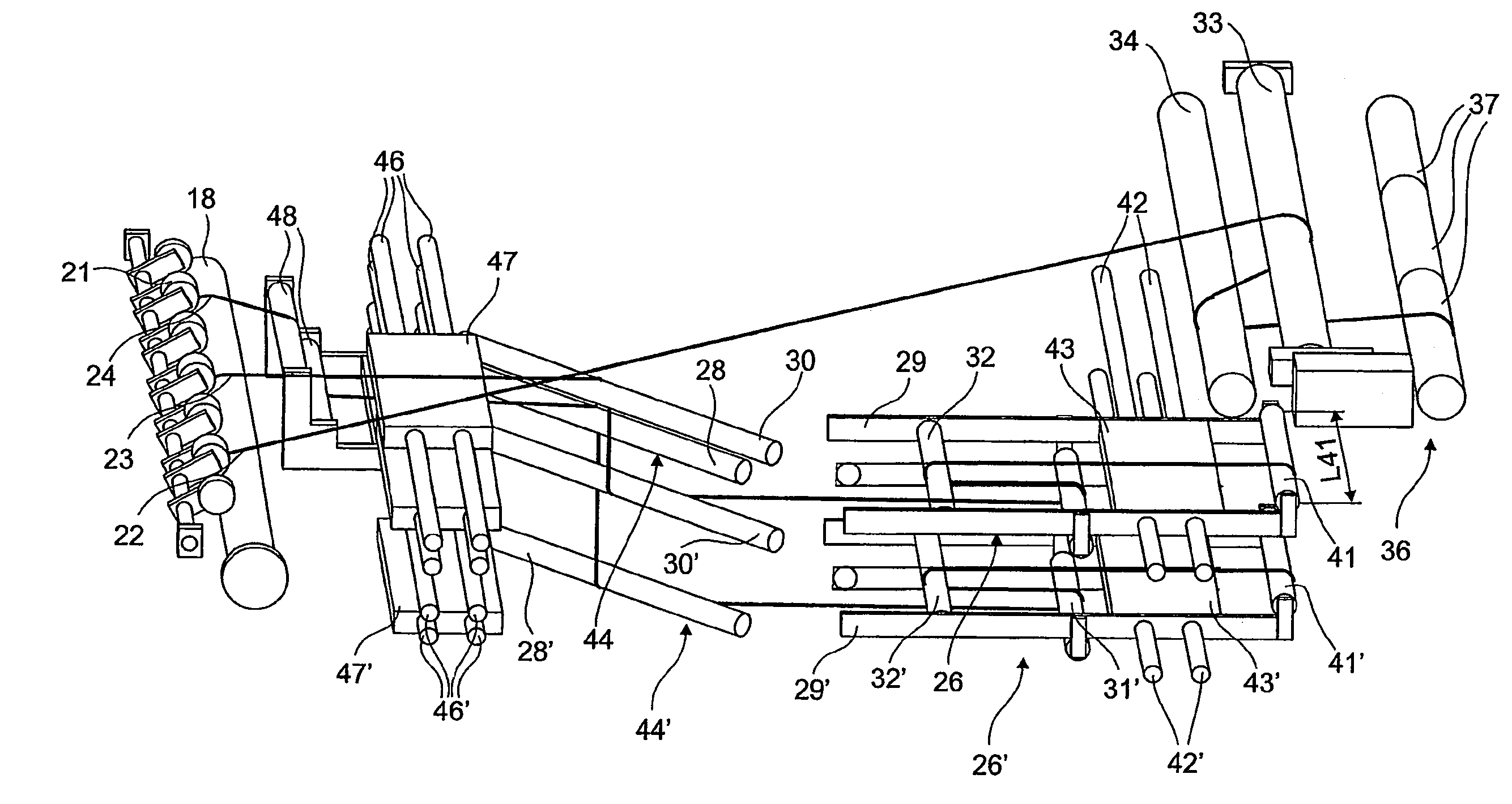 Devices for guiding a partial width web, guide element for guiding a partial width web and processing machine comprising said devices