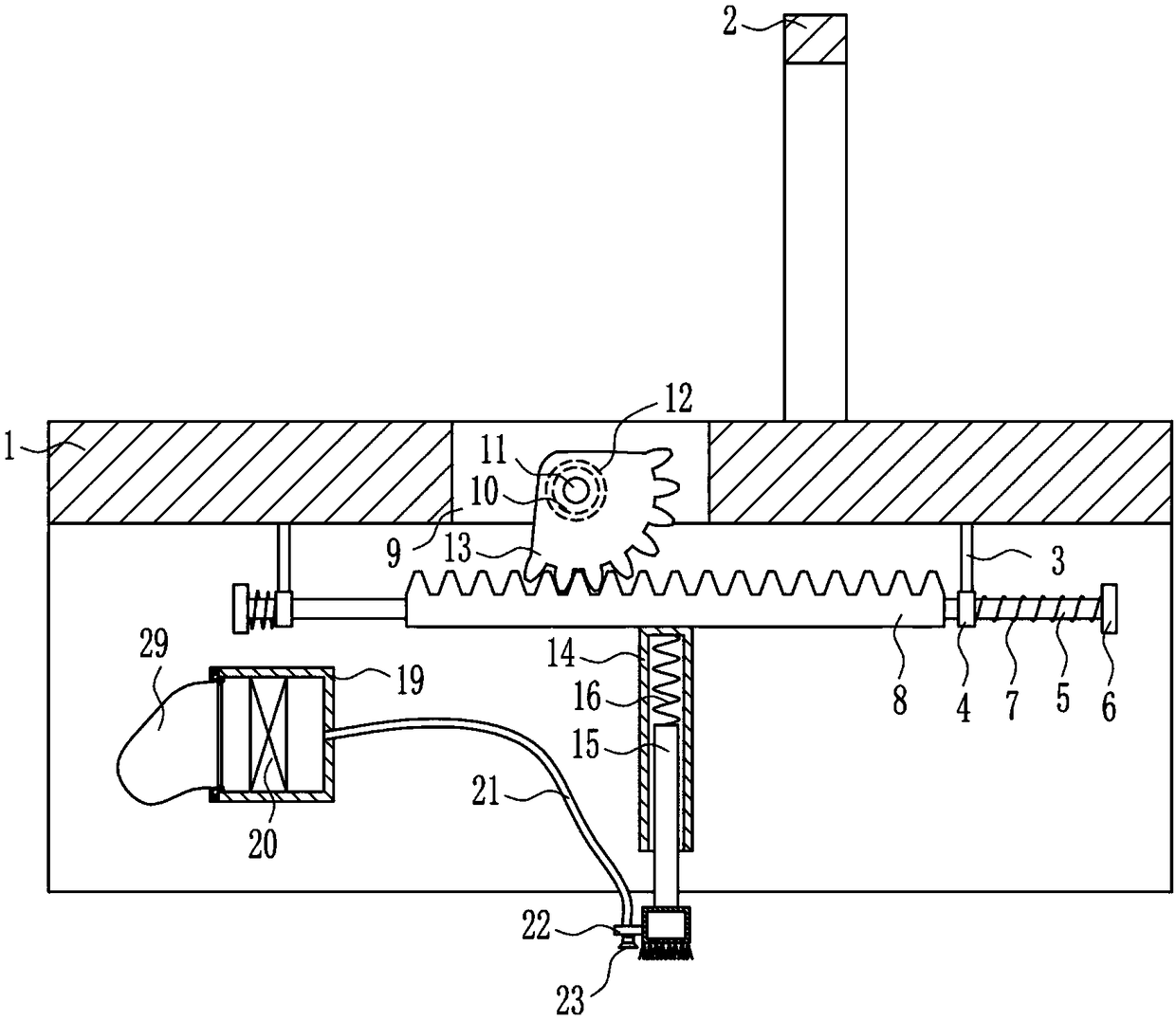 Dust removal and disinfection device for keyboard