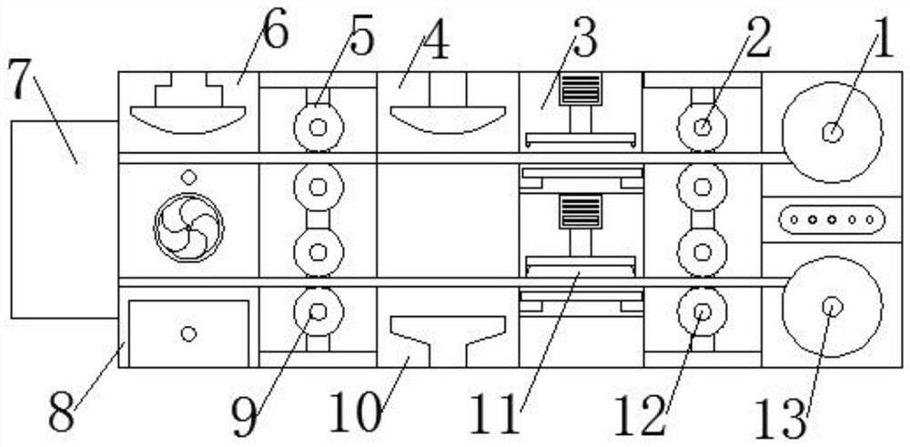 Spraying and drying printing production line for coarse paper printing