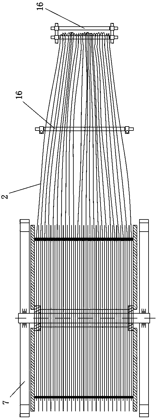 Integral U-shaped anchor rope embedded duct and mounting method thereof