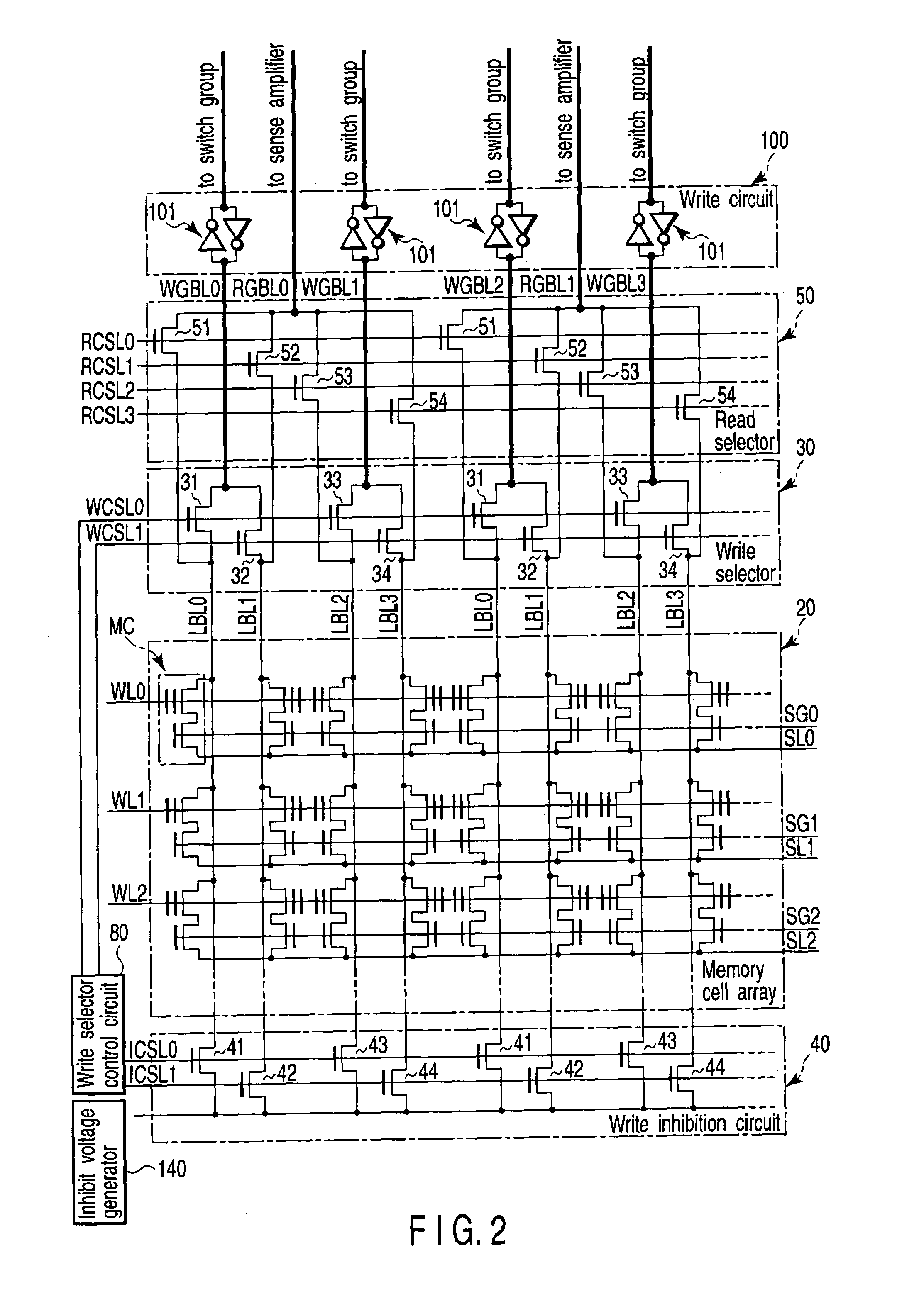 Semiconductor memory device with MOS transistors, each including a floating gate and a control gate, a control method thereof, and a memory card including the same