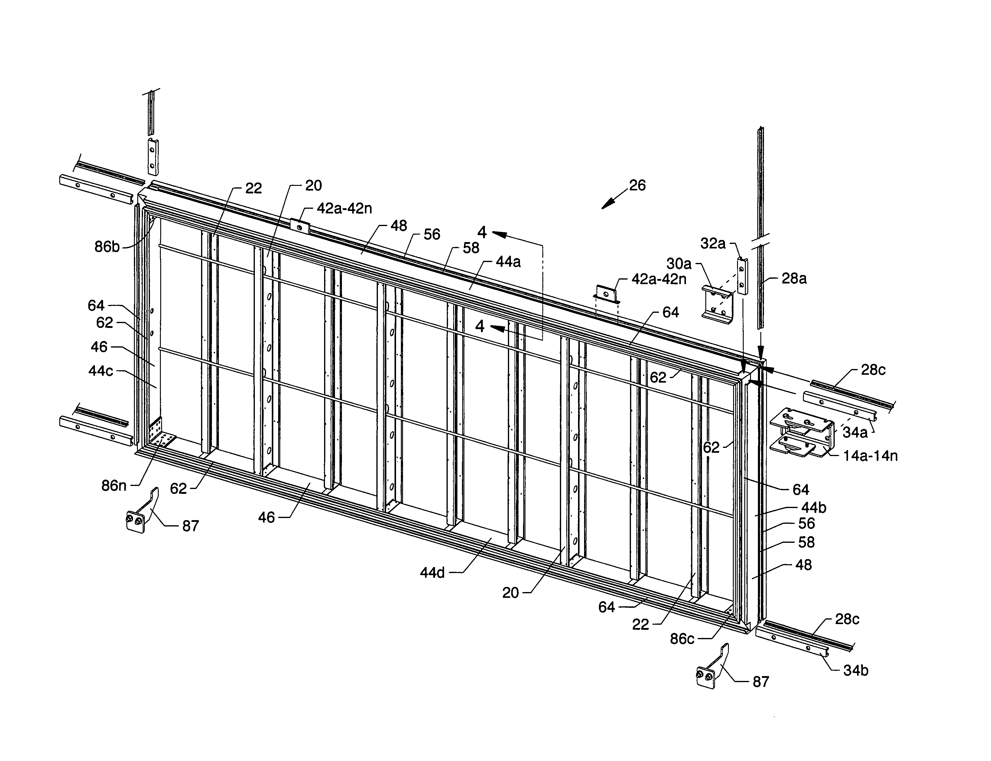 Electronic sign having slotted frame cabinets