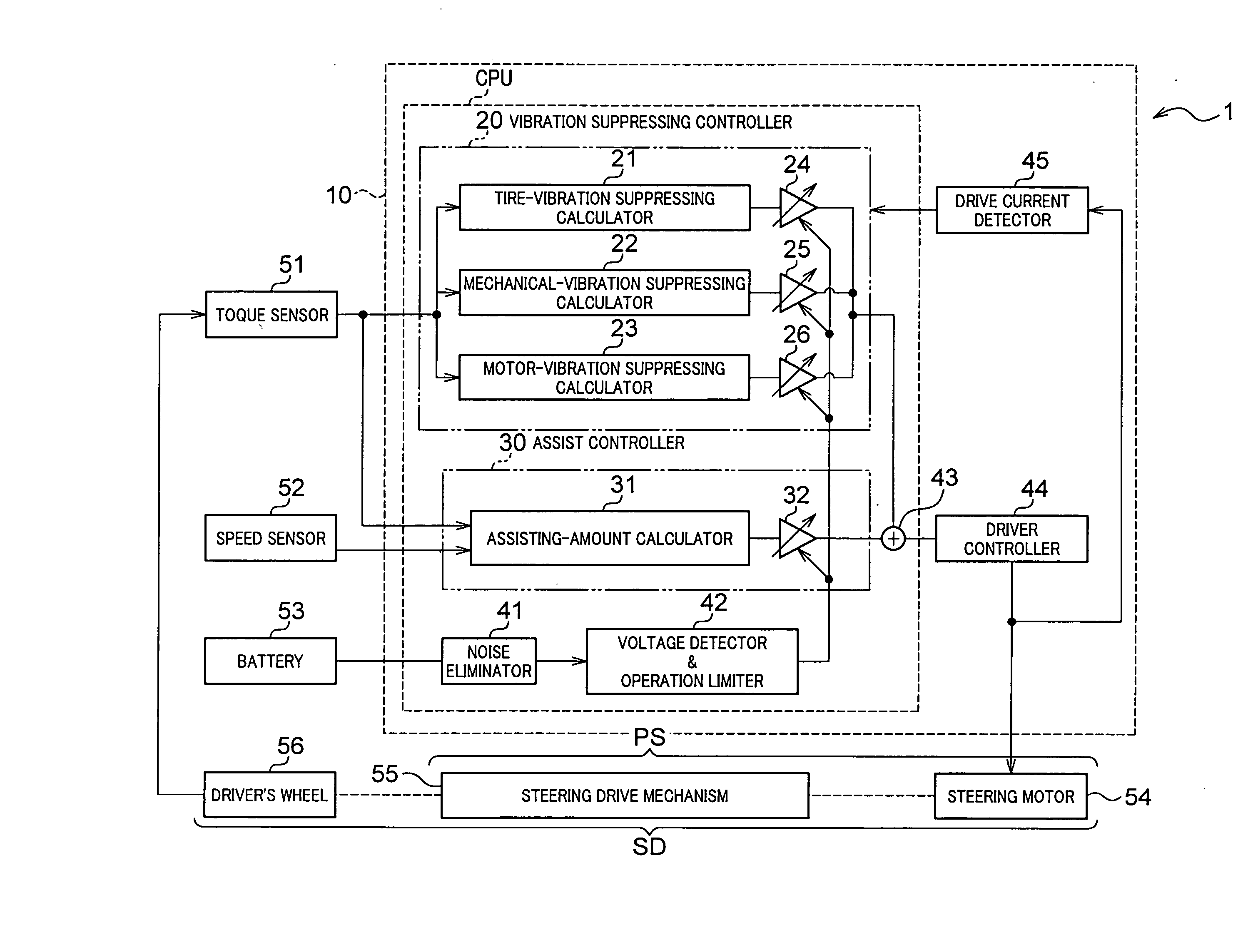 On-vehicle control apparatus powered by on-vehicle battery