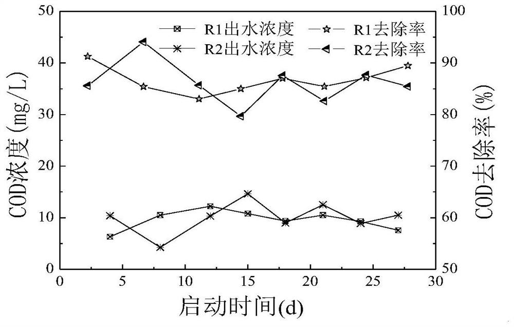 A method of electrically coupled biological carbon removal and nitrogen removal for low c/n ratio wastewater