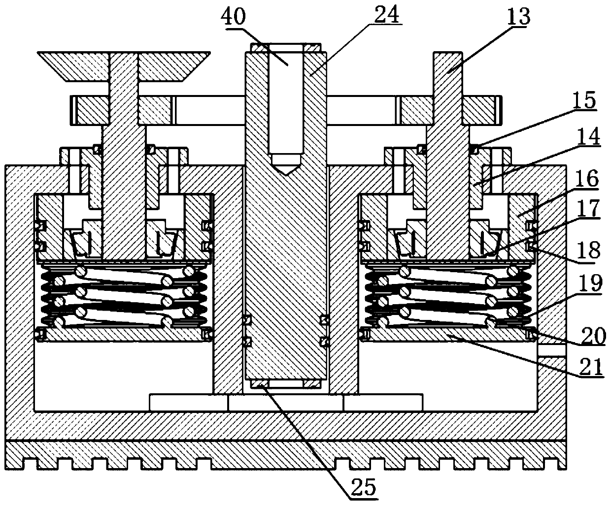 Distributed damping supporting device of automobile range extender and control method of distributed damping supporting device