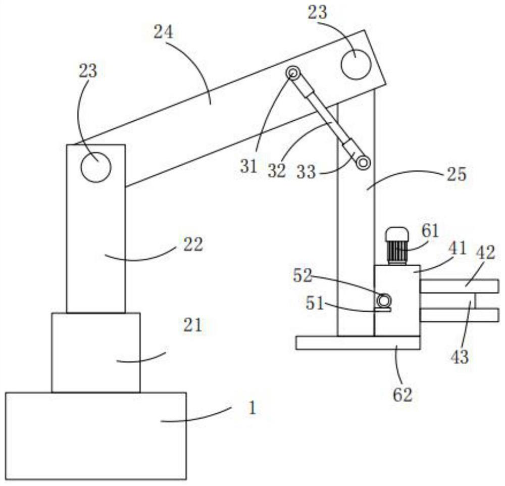 Intelligent mechanical arm with grabbing structure