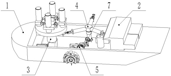 Novel unmanned microbial agent throwing ship and operation method thereof