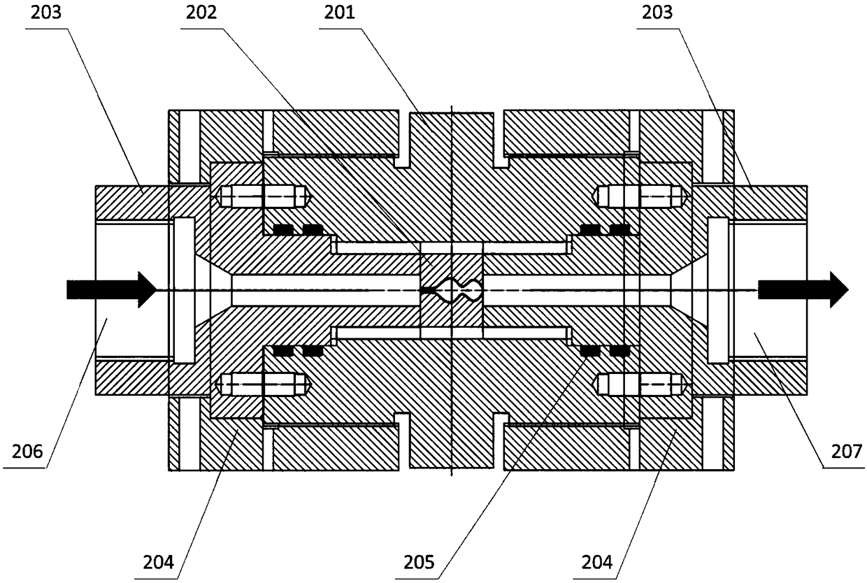 High-pressure jet-flow nozzle and high-pressure jet-flow crushing device using same