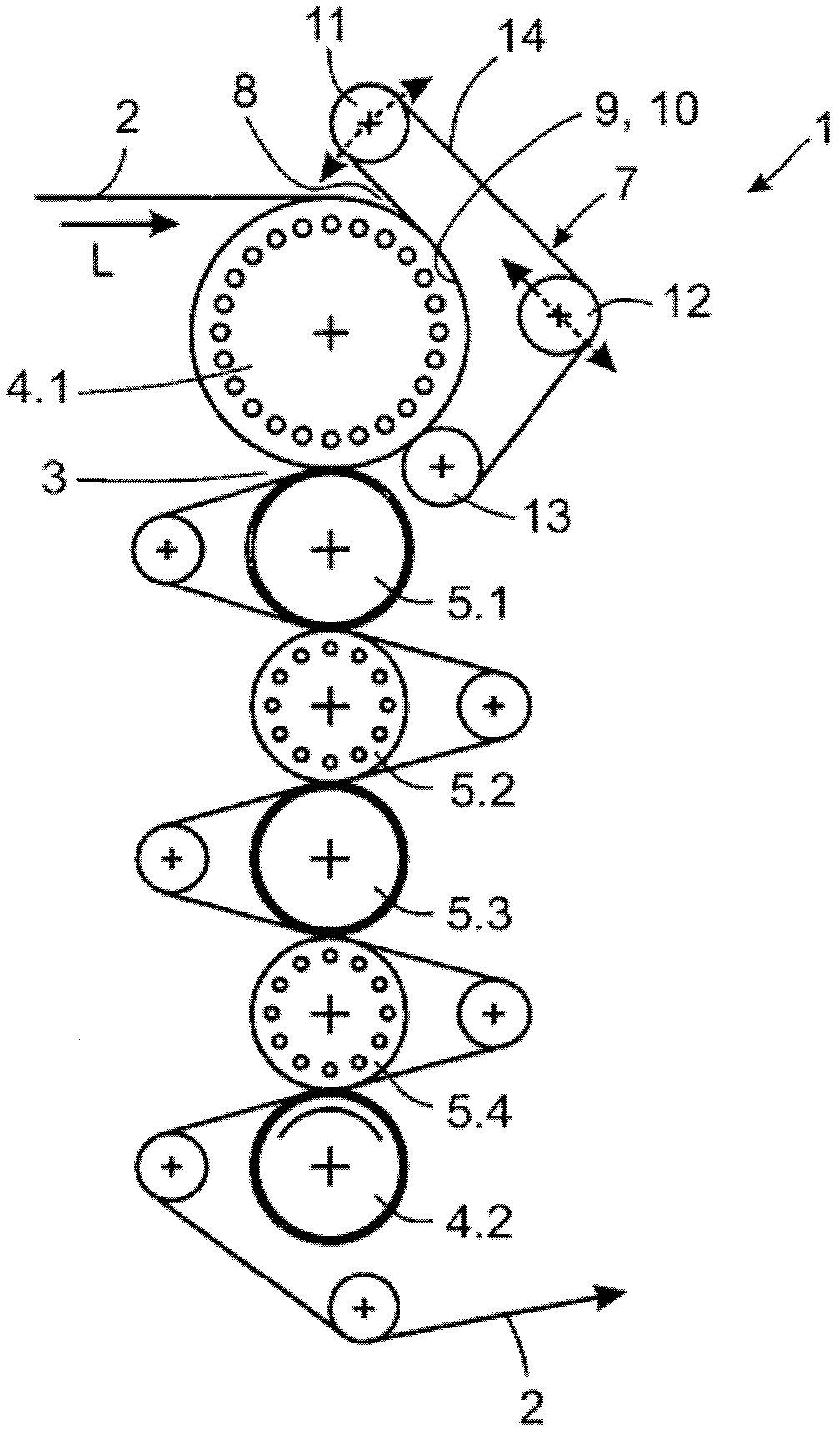 Calender for smoothing a paper web