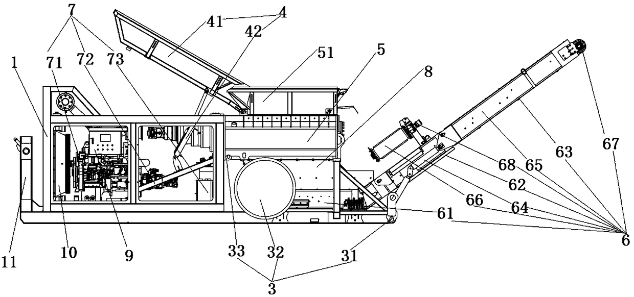 Grab arm type movable solid waste breaking machine