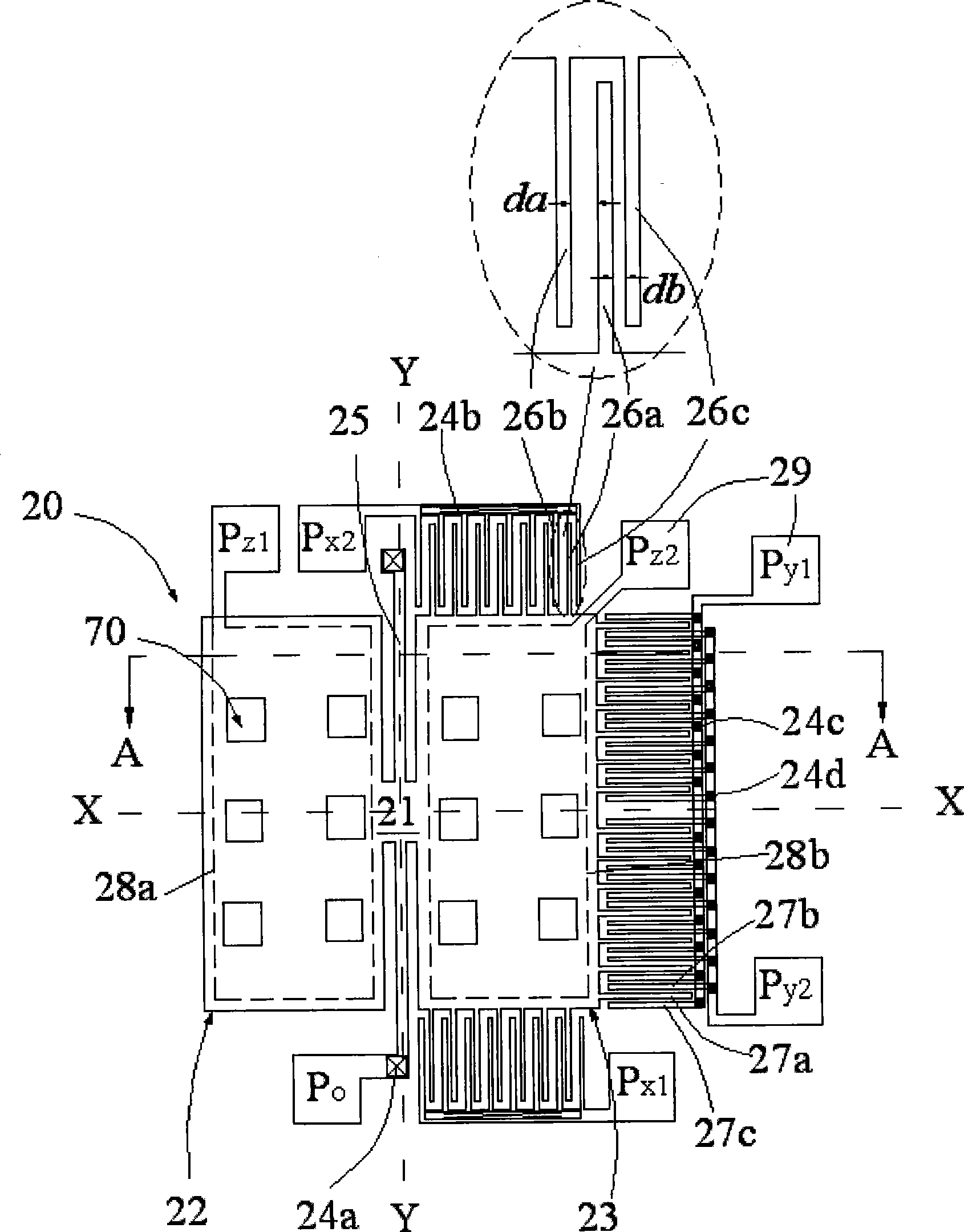 Capacitance single mass three-shaft acceleration transducer and preparation method