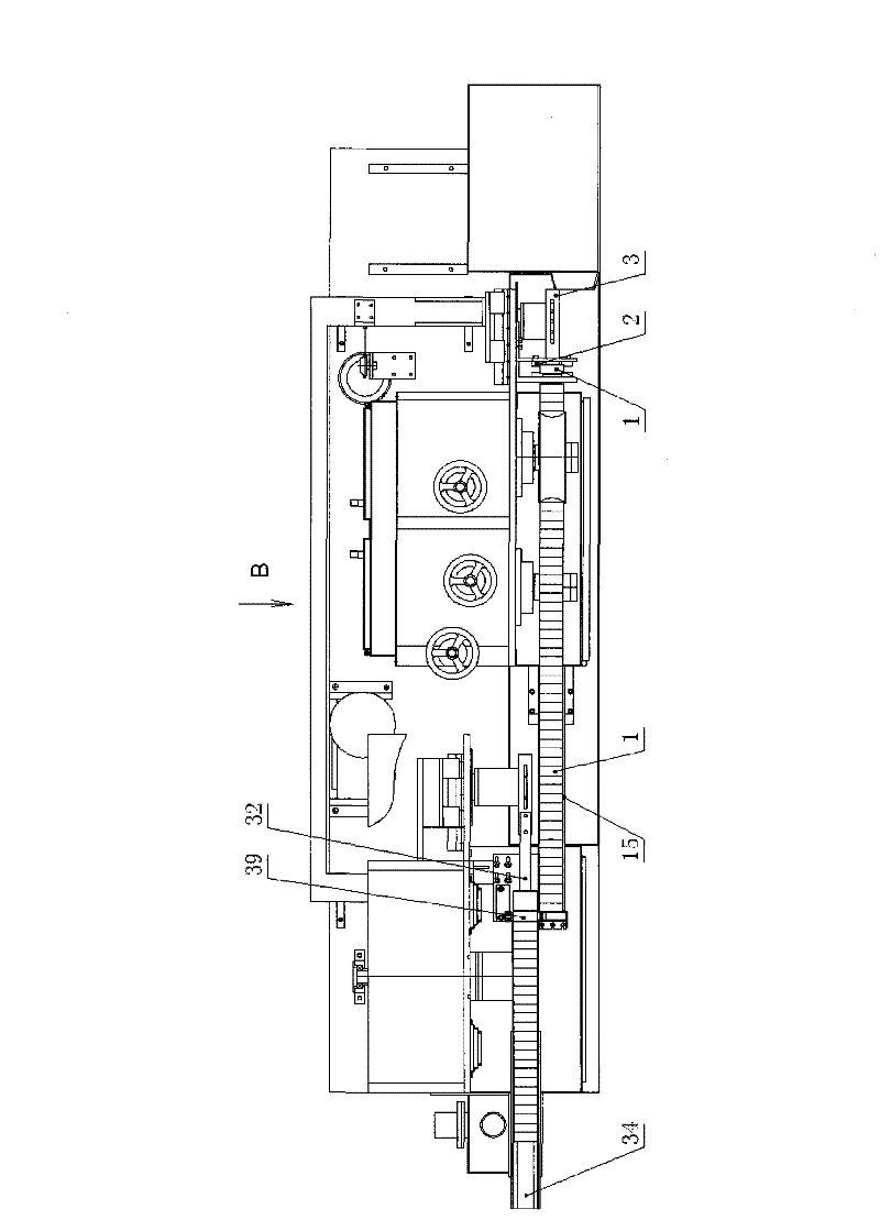 Pushing type tile shape magnet internal and external cambered surface and mongline bidirectional automatic chamfering compound grinding machine