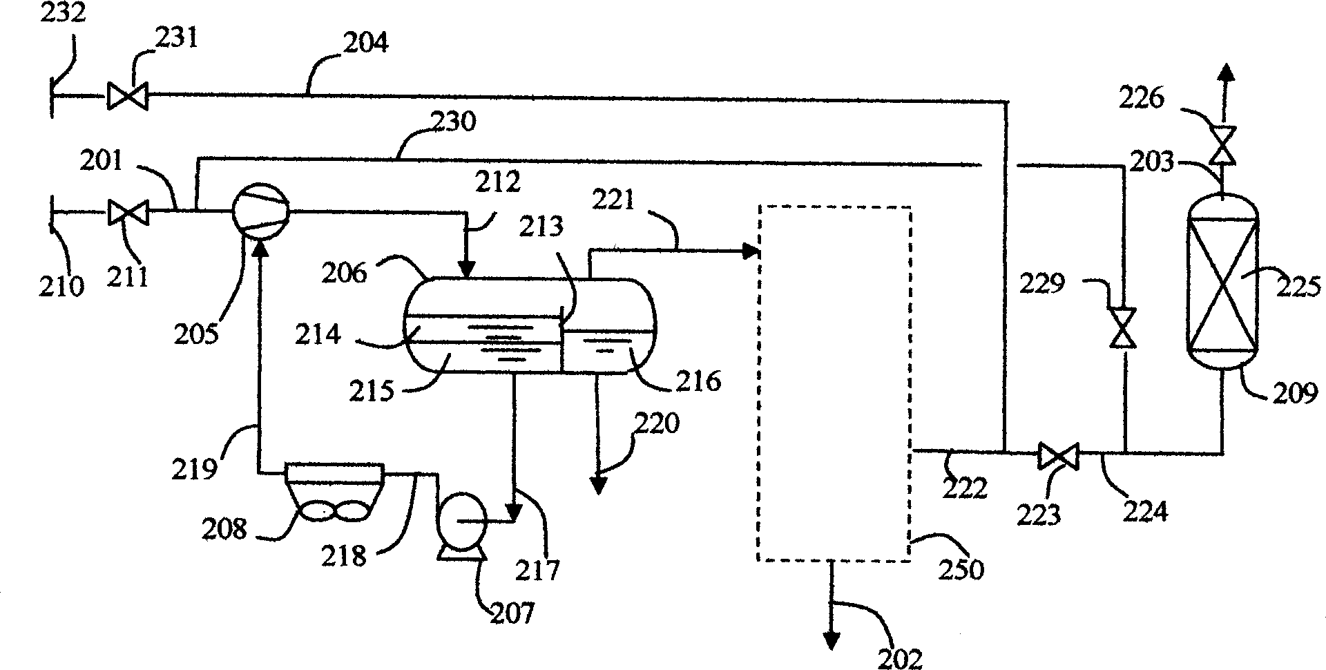 Method and process flow for recovering organic matter component from organic exhaust gas