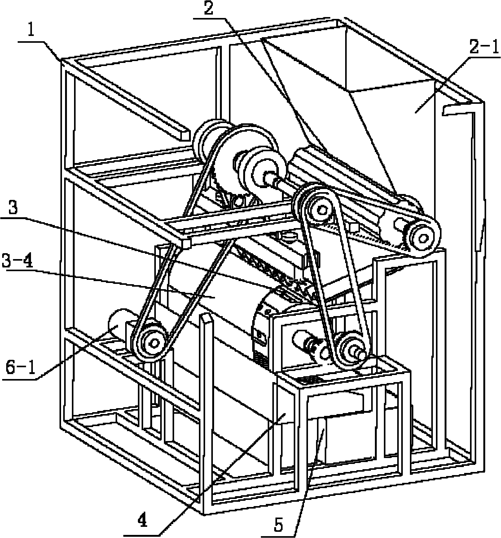 Hickory nut shell-crushing and sorting machine