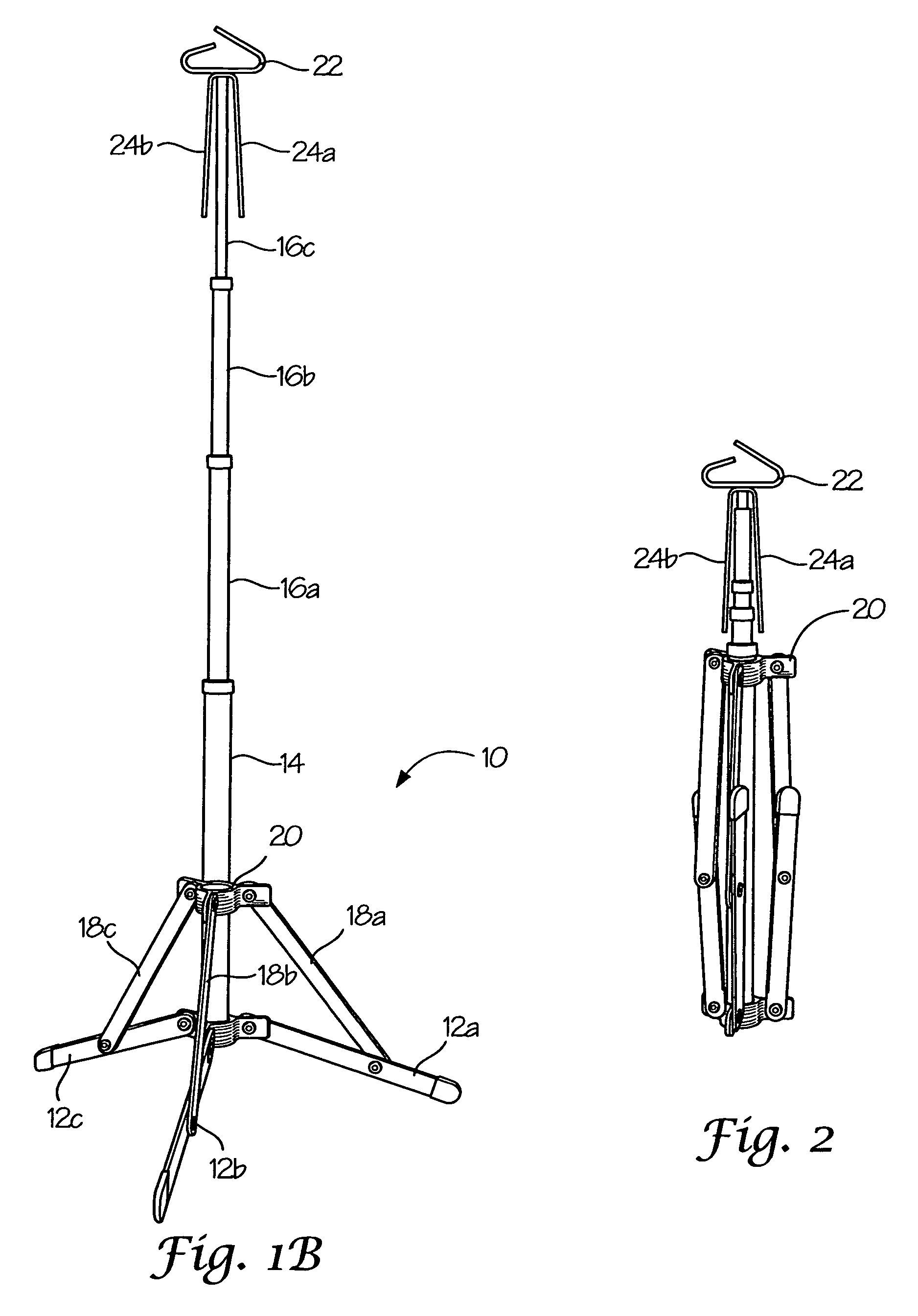 Transportable intravenous bag stand