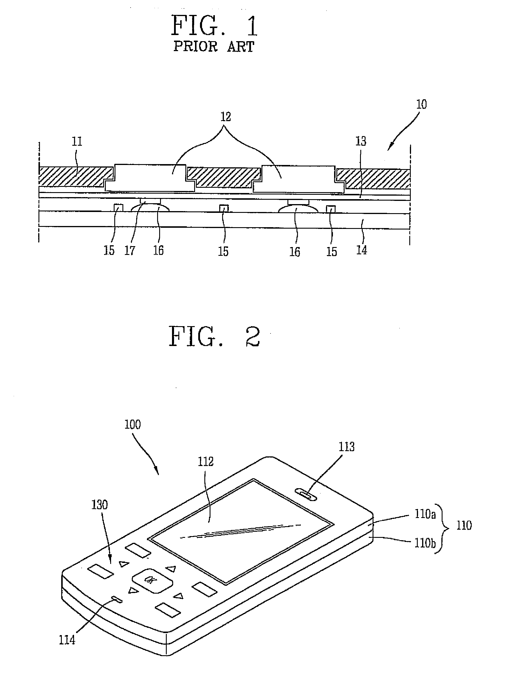 Touch key assembly for a mobile terminal