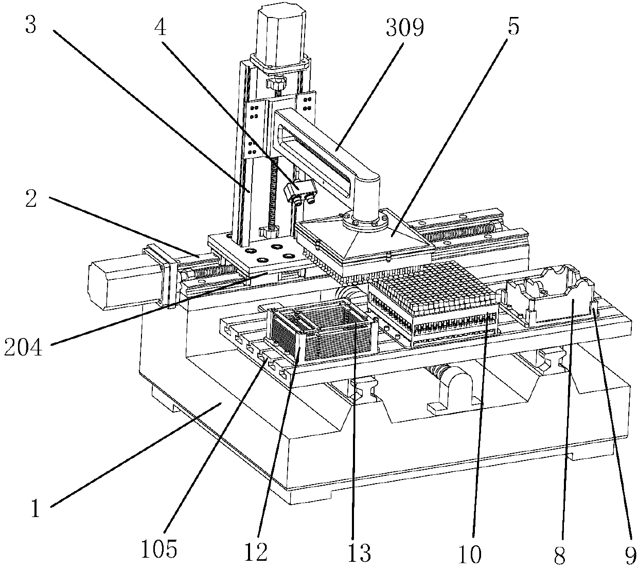 Multi-point sucking disc automatic-sucking installing machine for three-dimensional flexible gasket