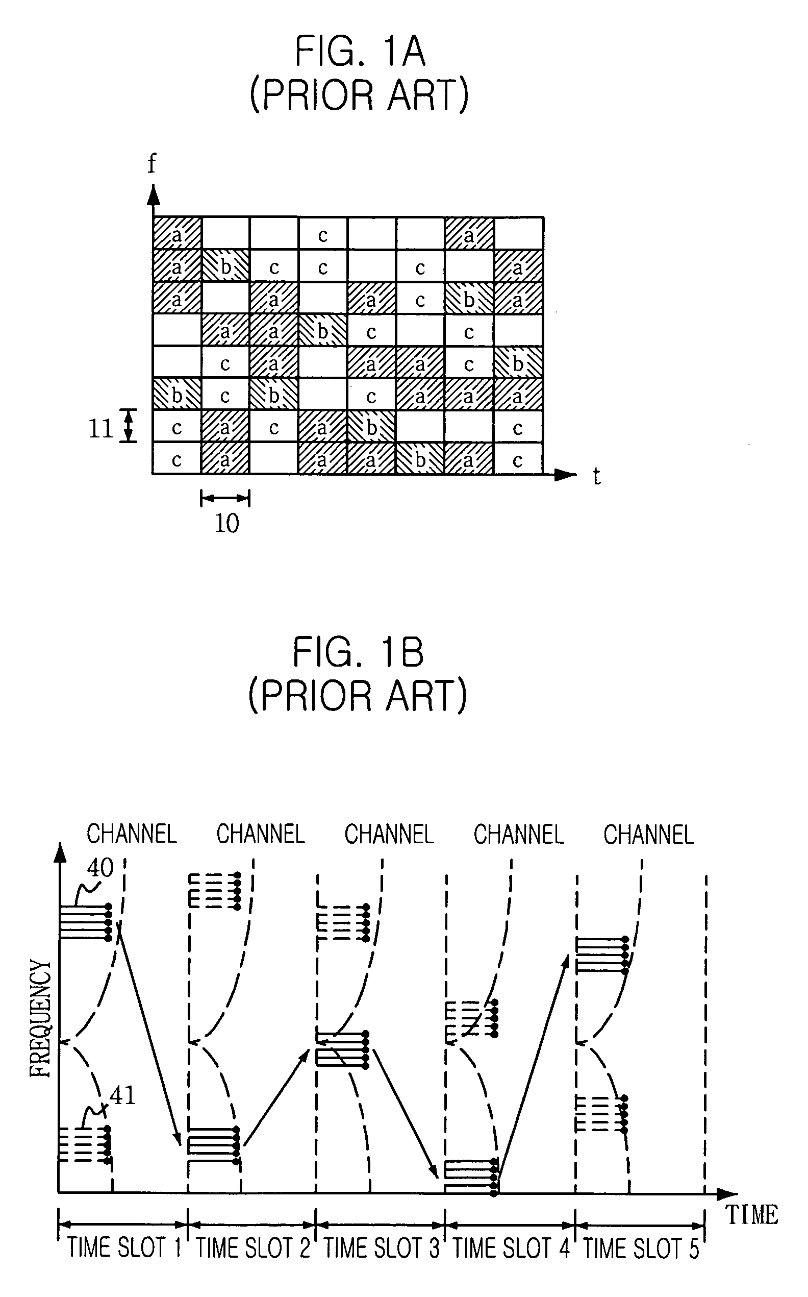 Frequency hopping ofdma method using symbols of comb pattern