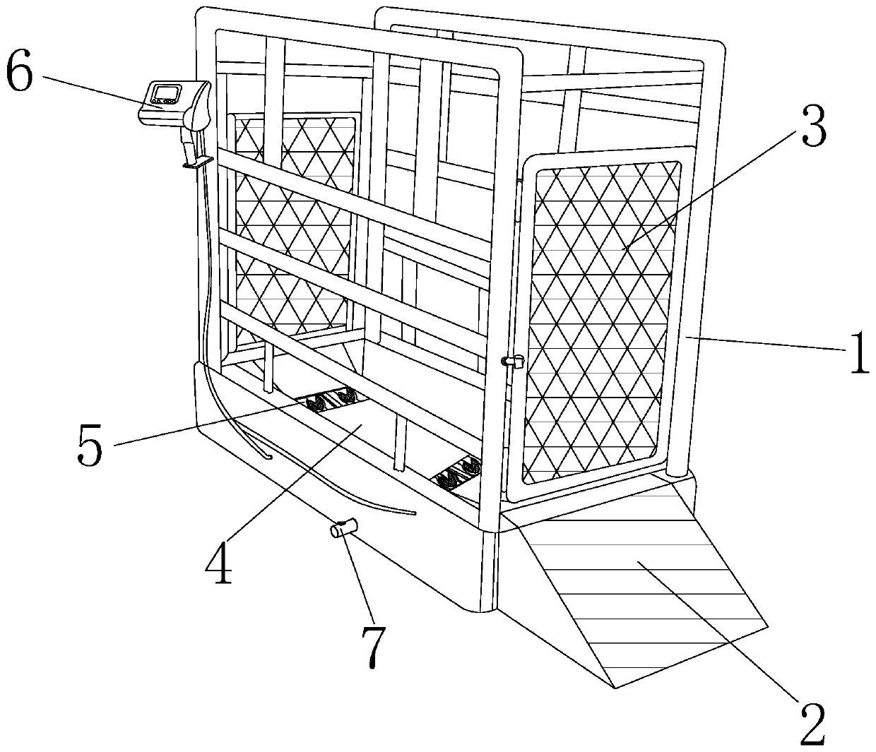 Sheep-hoof dipping device capable of automatic washing-brushing for veterinary purposes