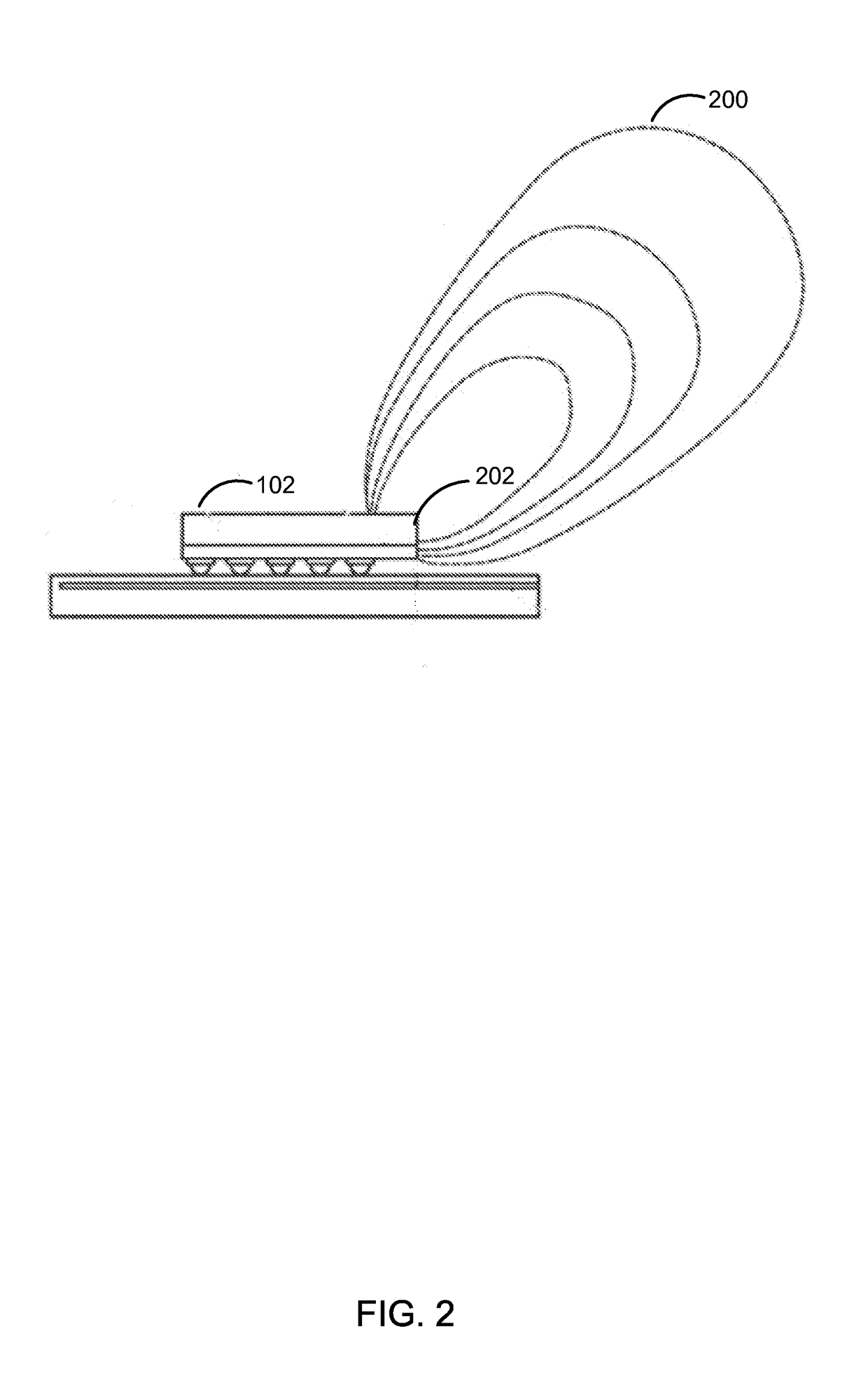 Module test socket for over the air testing of radio frequency integrated circuits