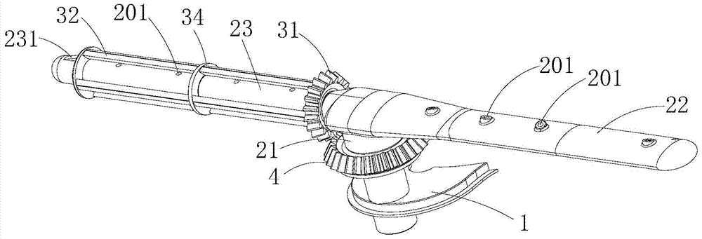 Spray arm device and dishwasher