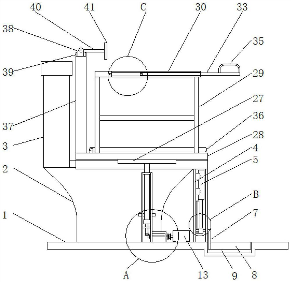 Medical barrier-free pedestal pan device