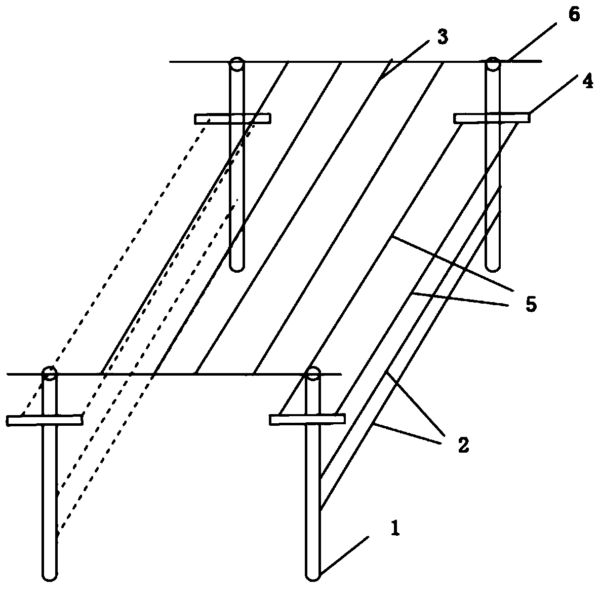 A double-flat trellis suitable for burying grapes in cold-proof areas and a method for grape cultivation