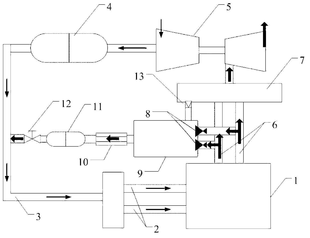 Supercharged diesel engine system based on EGR (exhaust gas recirculation) high pressure chamber