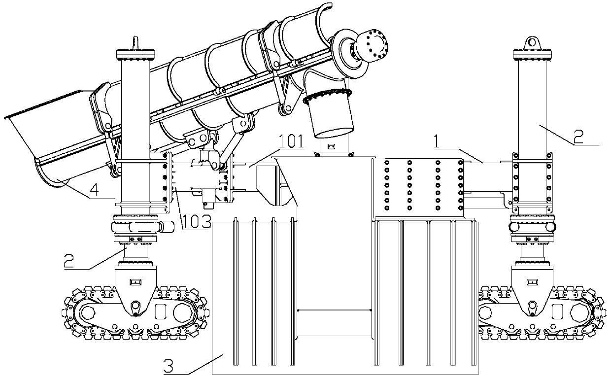 T-shaped three-crawler-belt slipform paver