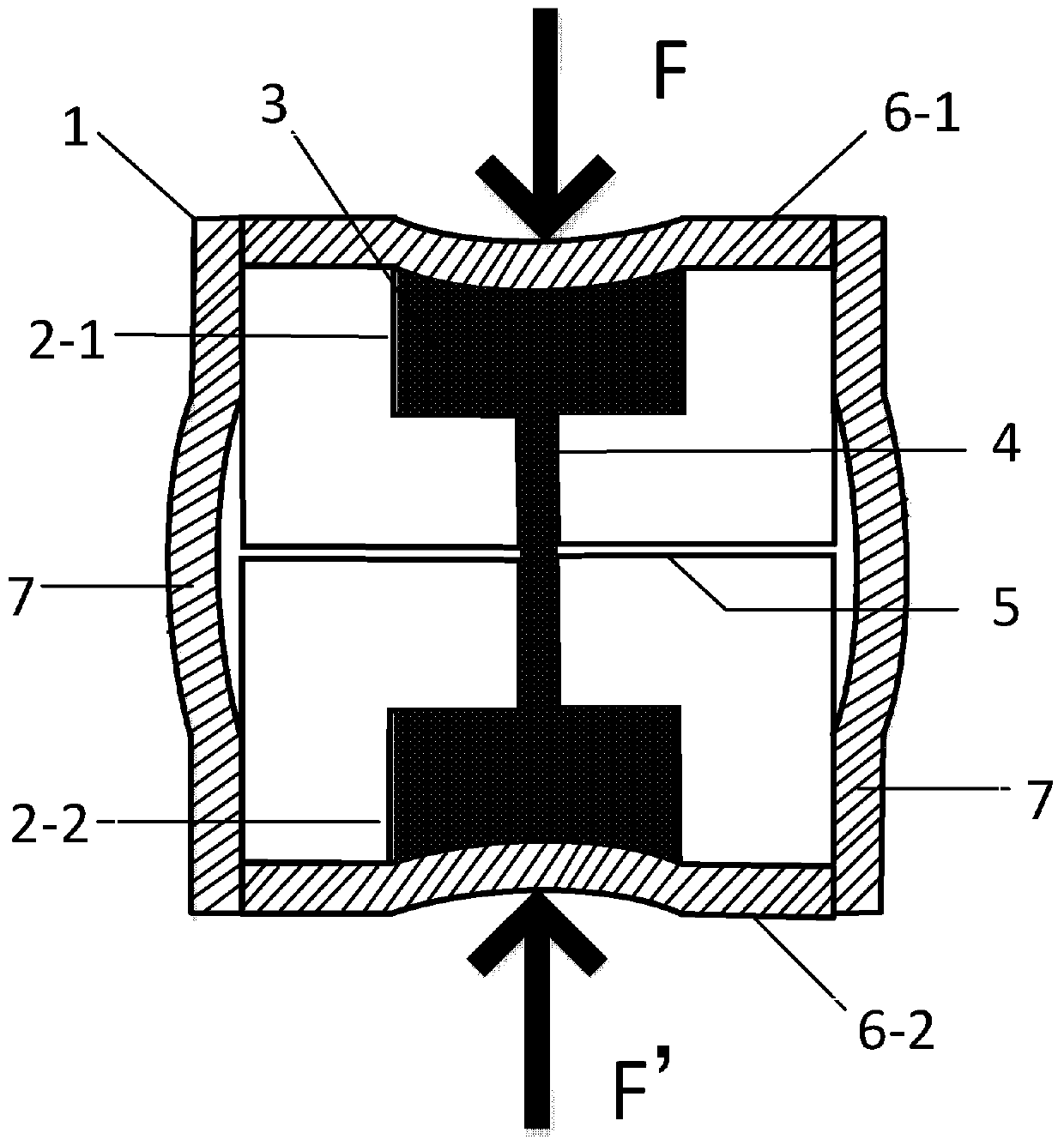 Miniature liquid metal switch with flexible structure