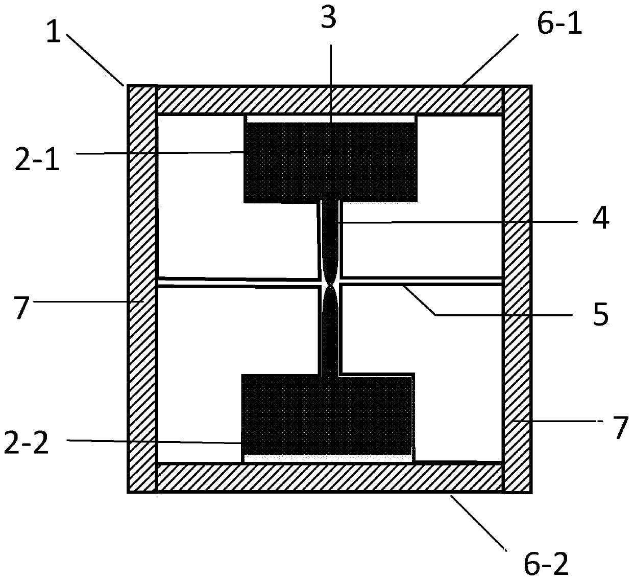 Miniature liquid metal switch with flexible structure