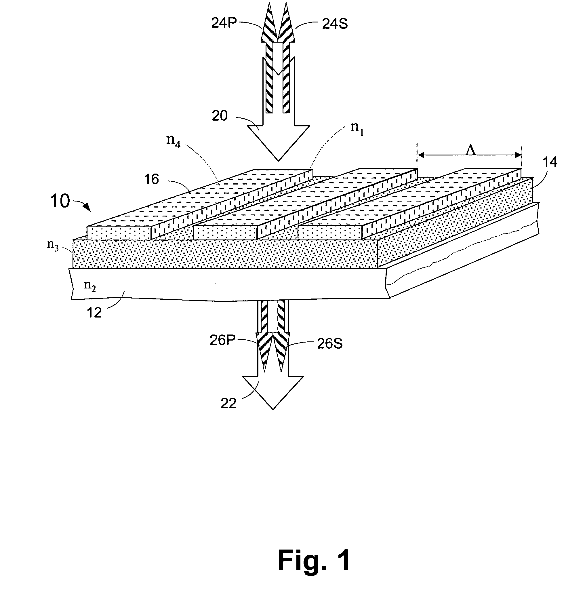 Microstructured optical device for polarization and wavelength filtering