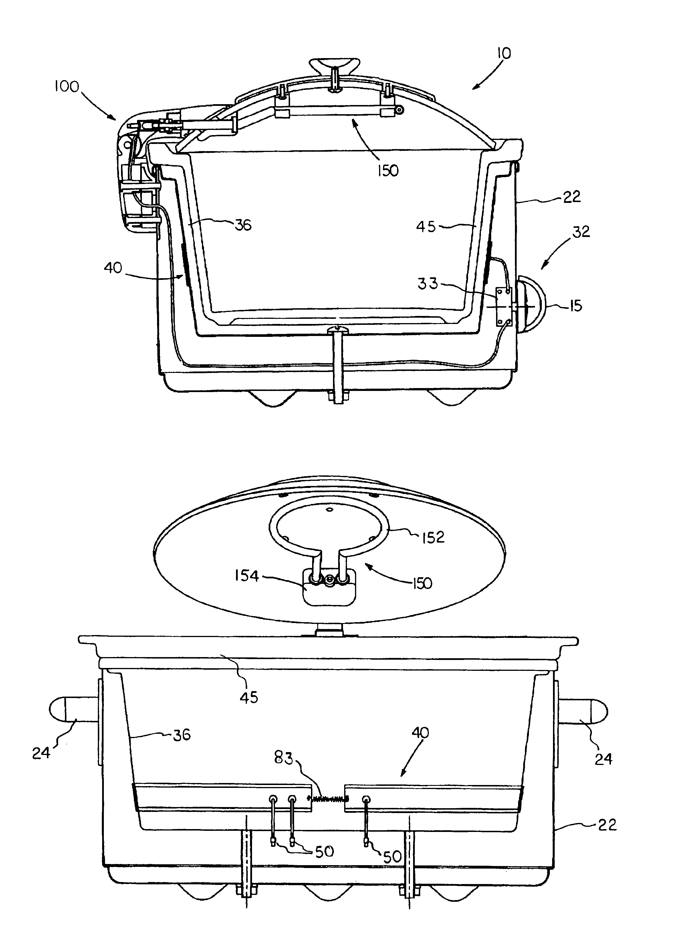 Slow cooker with dual heating elements