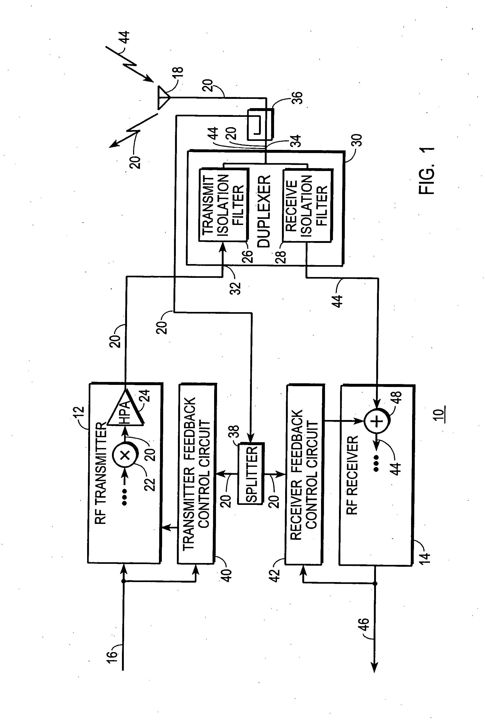 Transceiver with isolation-filter compensation and method therefor