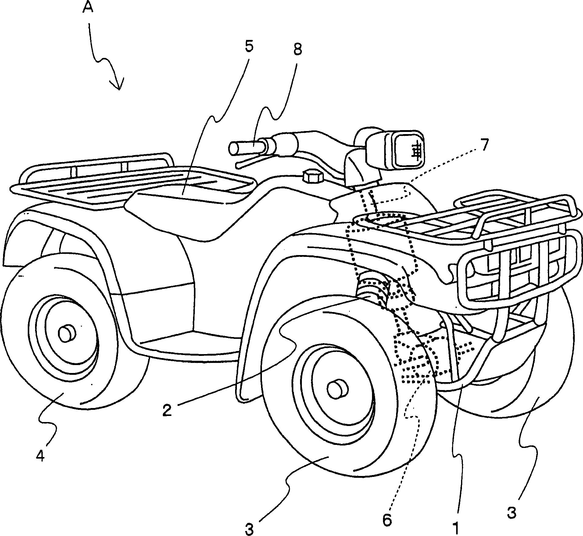 Power steering apparatus in vehicle having handlebar and vehicle having handlebar