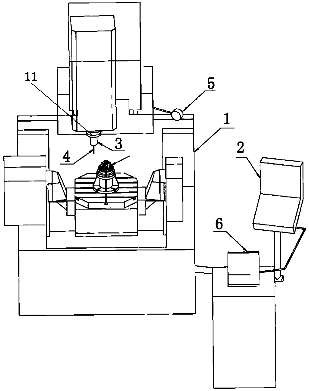 Machining method of supercharger impeller blade based on on-machine measurement