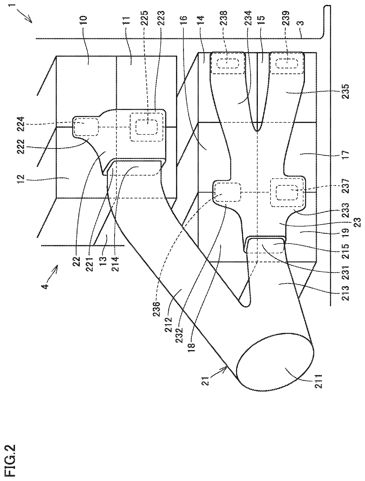 Power storage device cooling structure