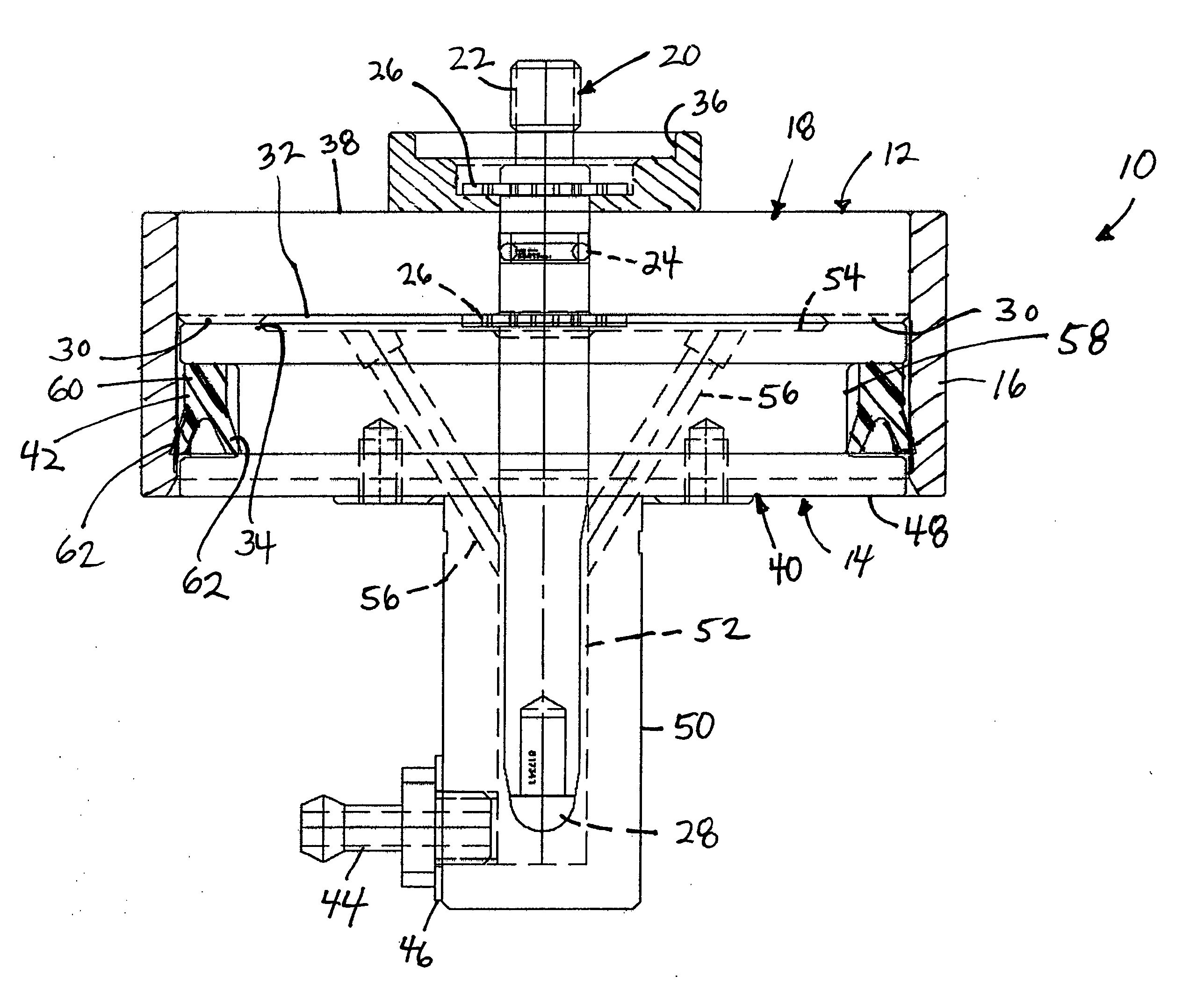 Headstack locator assembly for testing magnetic heads