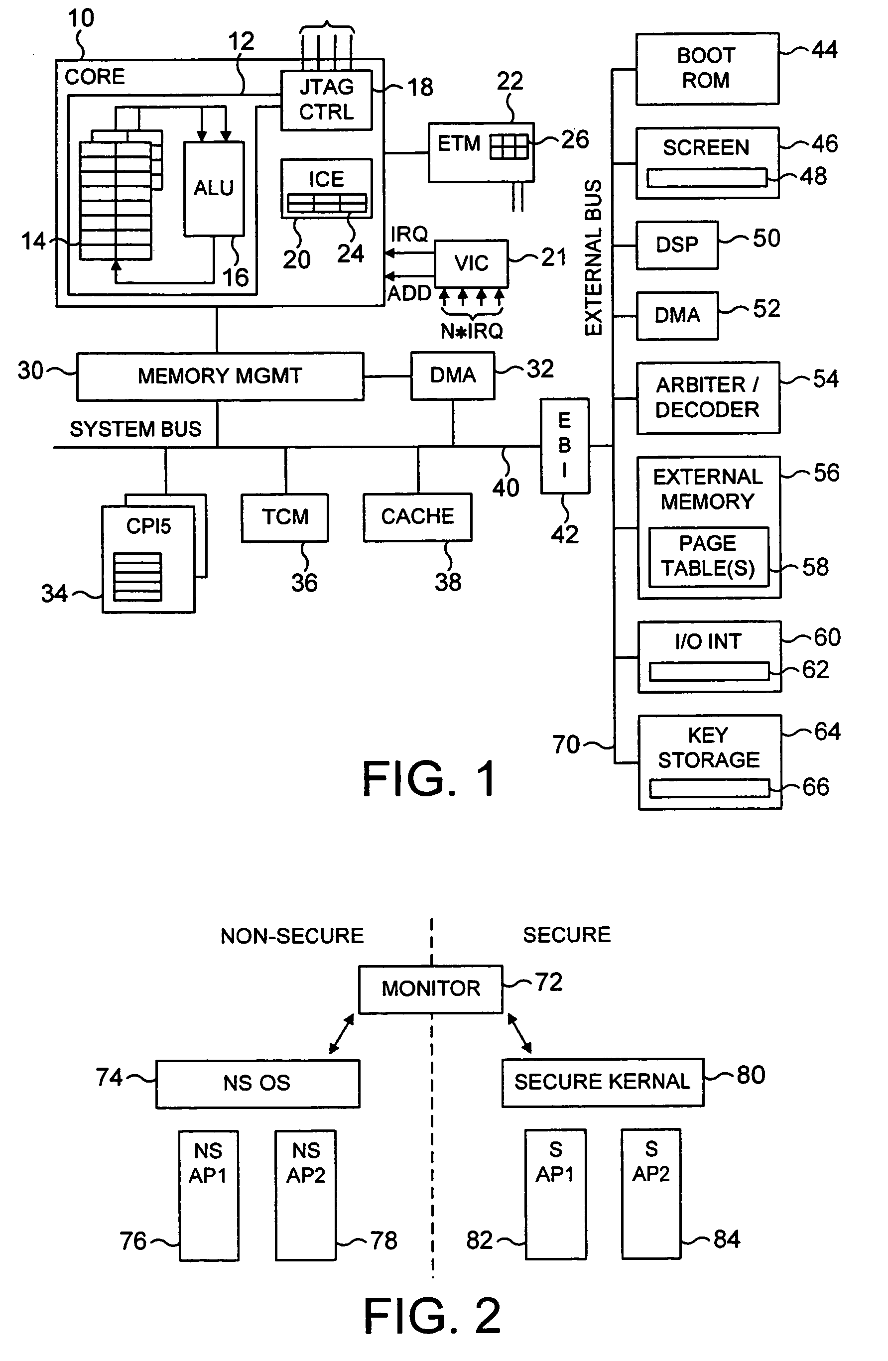 Switching between secure and non-secure processing modes