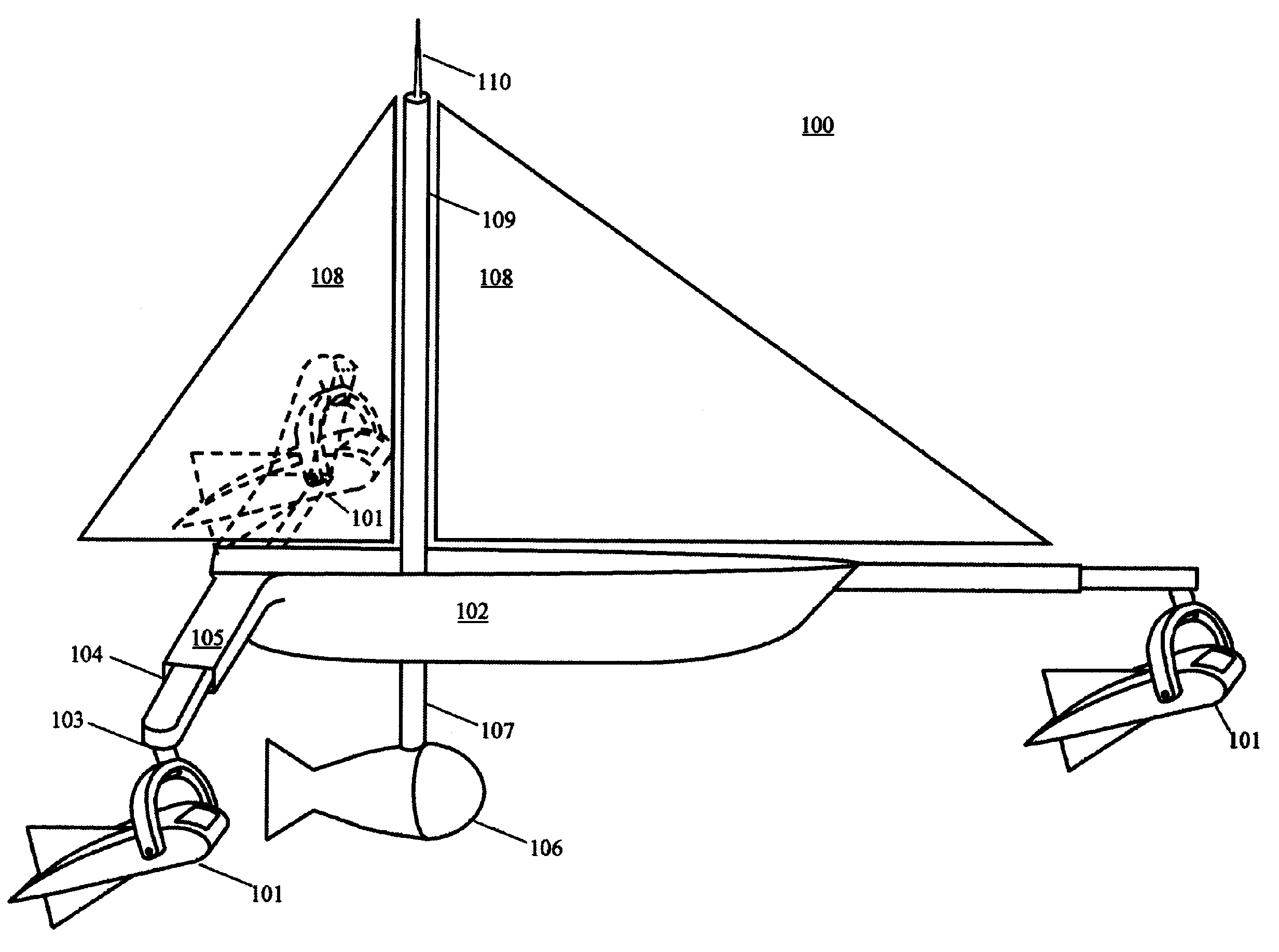 Turbine-integrated hydrofoil