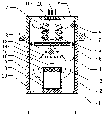 Filtering device for oil exploitation